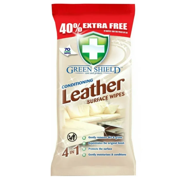 Green Shield Leather vlhčené ubrousky na boty a kůži 70 ks