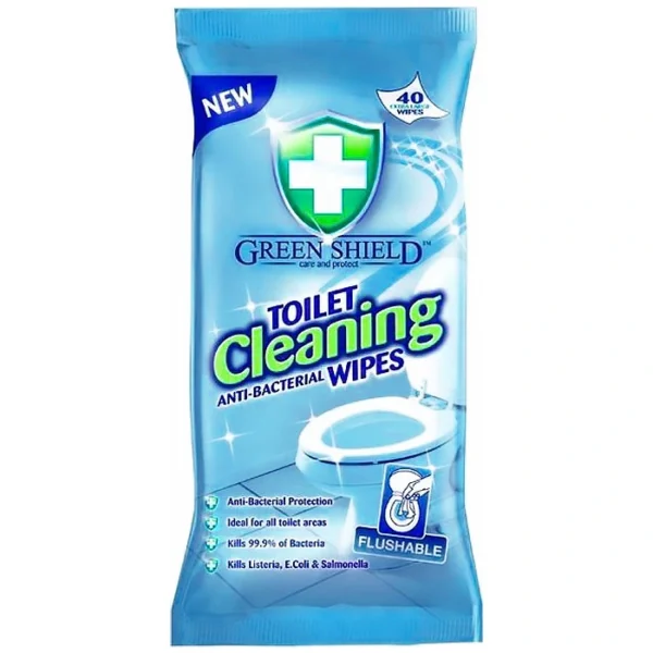 Green Shield Toilet Anti-Bacterial Wipes 40ks